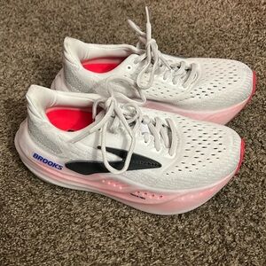 Brooks White and Pink Athletic Shoes